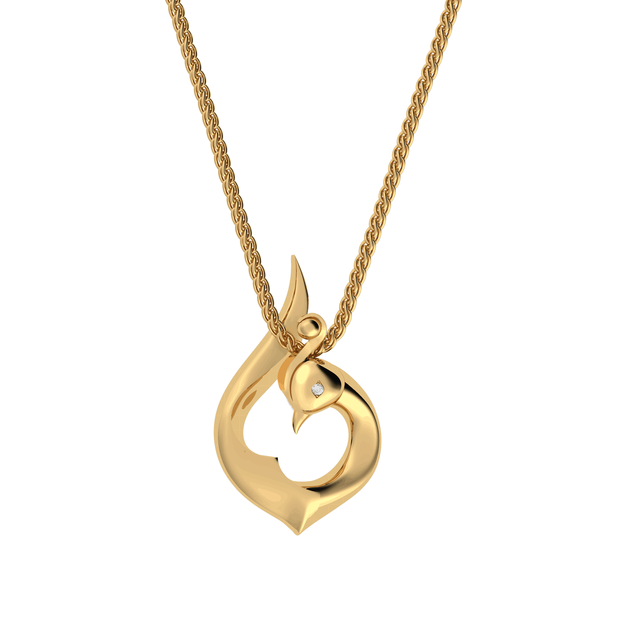 قلادة طاووس فينياسا من الذهب الأصفر الطبيعي قلادة طاووس فينياسا من الذهب الأصفر الطبيعي