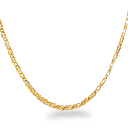 22ct Gold Heart Link Chain in 22 Inches