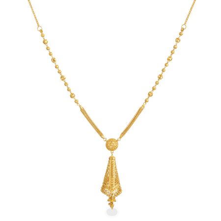 Jali 22ct Gold Ornate Floral Drop Necklace Jali 22ct Gold Ornate Floral Drop Necklace