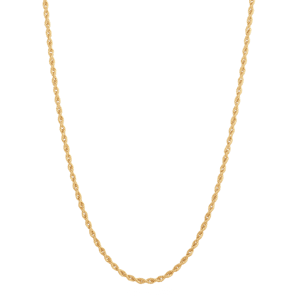 سلسلة حبل من الذهب عيار 22 قيراط 18 بوصة سلسلة حبل من الذهب عيار 22 قيراط 18 بوصة