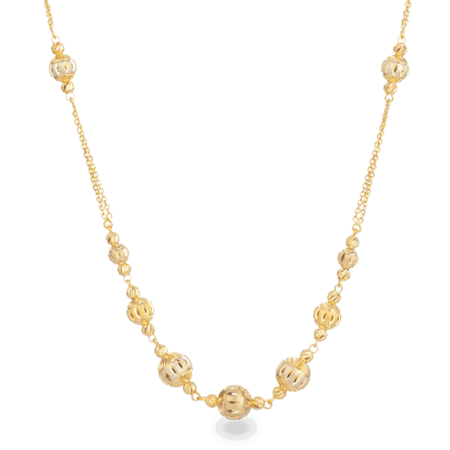 22ct Gold Jali Sphere Chain Necklace