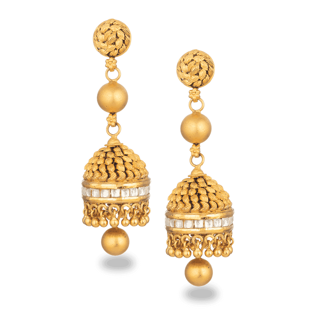 Traditional 22ct Gold Armari Jhumka Earrings Traditional 22ct Gold Armari Jhumka Earrings