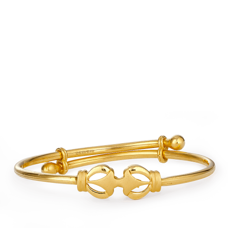 22ct Gold Adjustable Baby Bangle with Cutwork Centerpiece