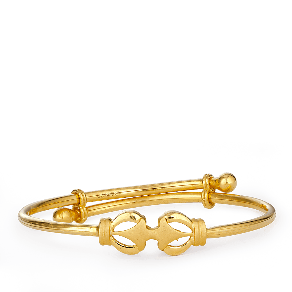 22ct Gold Adjustable Baby Bangle with Cutwork Centerpiece 22ct Gold Adjustable Baby Bangle with Cutwork Centerpiece