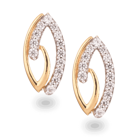 22ct Gold CZ Swirl Stud Earrings