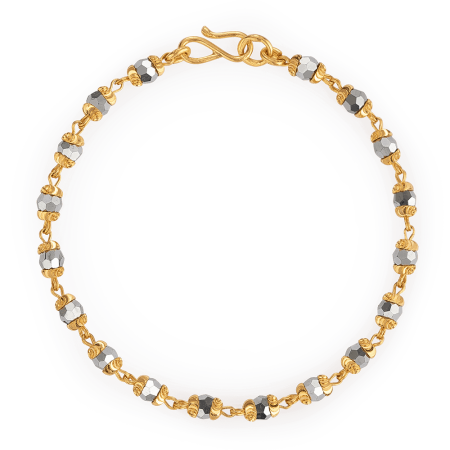 22ct Gold Black Beads Baby Bracelet