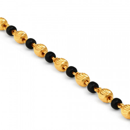 22ct Gold Baby Bracelet with Black Beads 22ct Gold Baby Bracelet with Black Beads