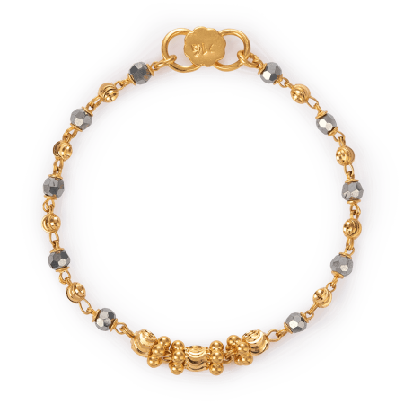 22ct Gold Black Beads Baby Bracelet 22ct Gold Black Beads Baby Bracelet