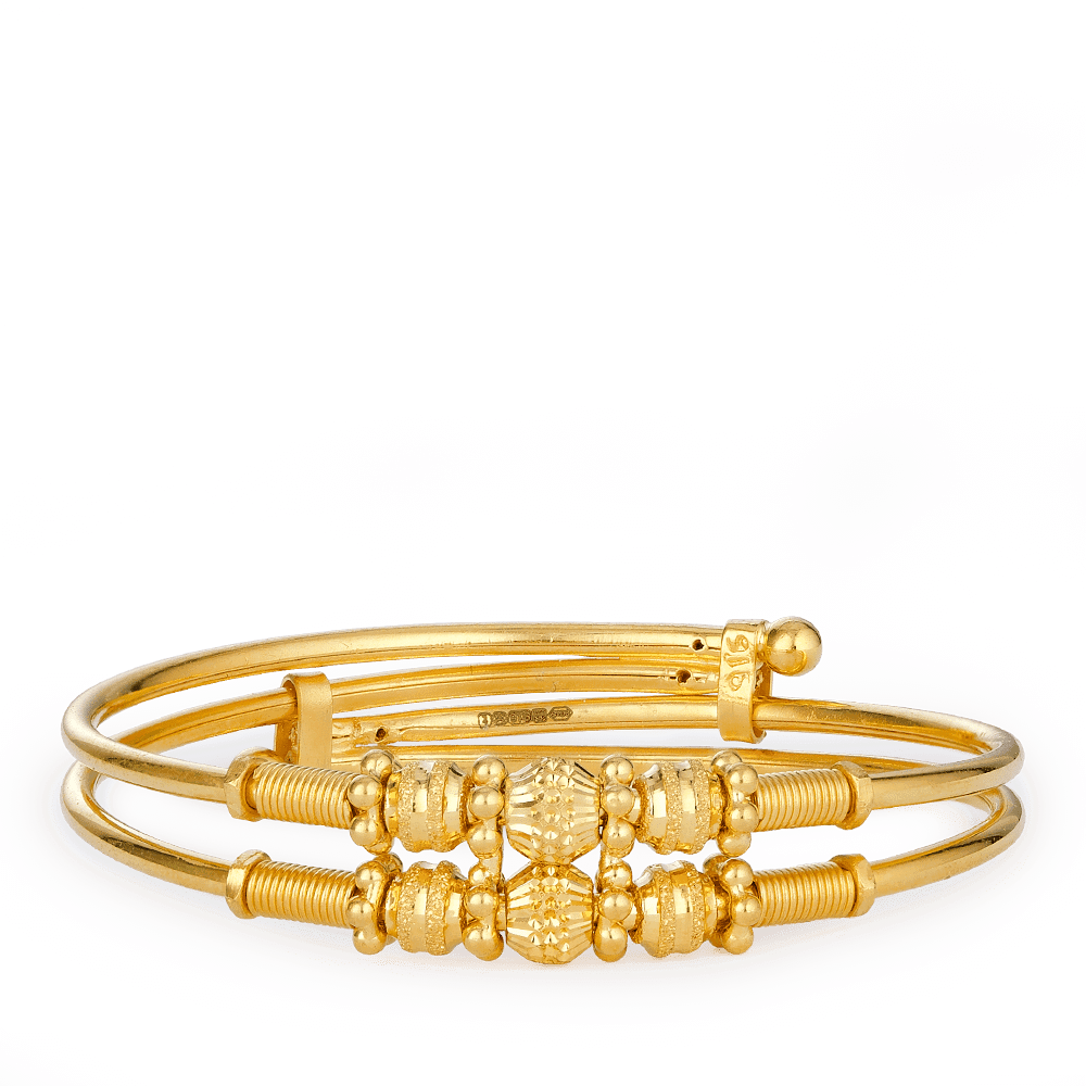 22 ayar altın bebek bileziği, dokulu boncuklu 22 ayar altın bebek bileziği, dokulu boncuklu