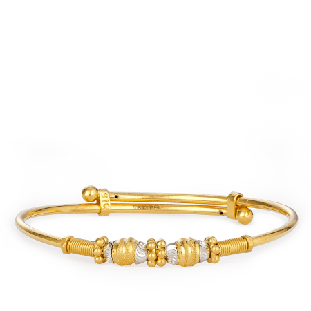 22ct Gold Adjustable Baby Bangle with Rhodium Finish 22ct Gold Adjustable Baby Bangle with Rhodium Finish