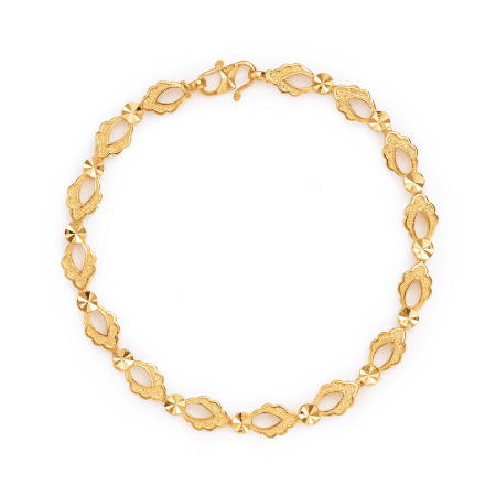 22ct Gold Leaf Motif Ladies Bracelet
