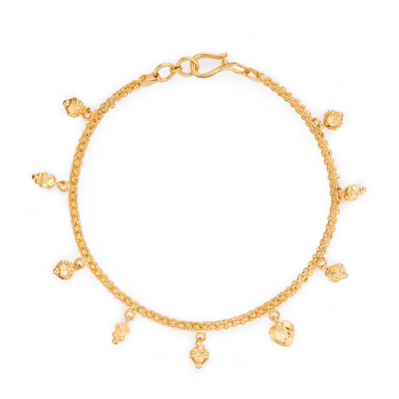 22ct Gold Charm Dangle Bracelet 22ct Gold Charm Dangle Bracelet