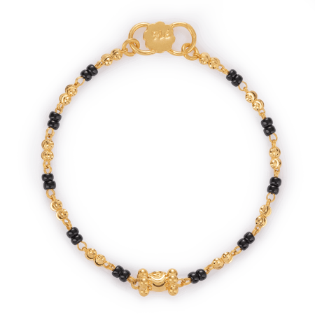 22ct Gold Black Beads Baby Bracelet 22ct Gold Black Beads Baby Bracelet