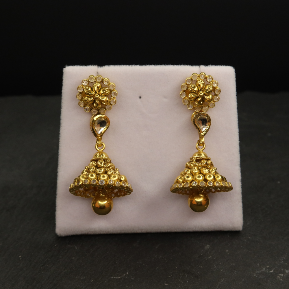 22 Ayar Altın Polki Taşlı Küpe 22 Ayar Altın Polki Taşlı Küpe