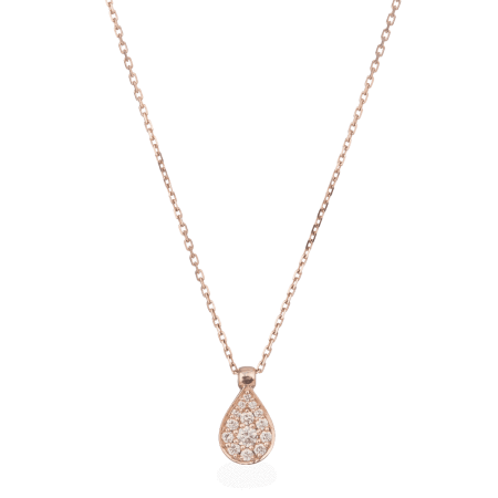 18ct Rose Gold Diamond Necklace – Teardrop Elegance 18ct Rose Gold Diamond Necklace – Teardrop Elegance