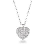 18 Ayar Beyaz Altın Pırlanta Kalp Kolye 18 Ayar Beyaz Altın Pırlanta Kalp Kolye