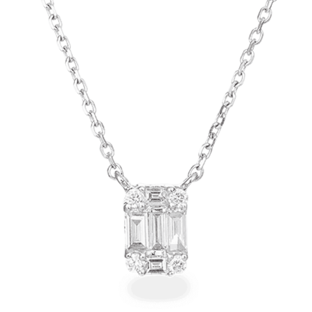 Emerald Cluster Diamond Necklace Emerald Cluster Diamond Necklace