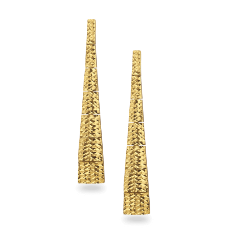 22ct Gold Diamond-Cut Tapered Drop Earrings 22ct Gold Diamond-Cut Tapered Drop Earrings