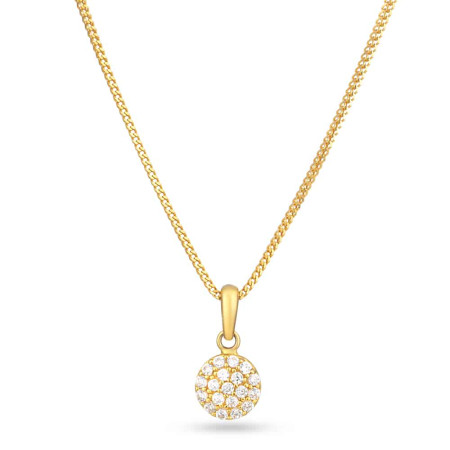 22ct Gold Round Pendant with CZ Cluster