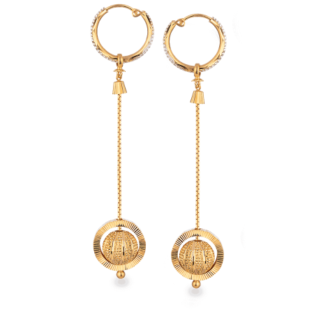 22ct Gold Hoop Ball Droplet Earrings 22ct Gold Hoop Ball Droplet Earrings