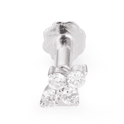 دبوس الأنف الماسي من الذهب الأبيض عيار 18 قيراط - تصميم عنقود زهور دبوس الأنف الماسي من الذهب الأبيض عيار 18 قيراط - تصميم عنقود زهور