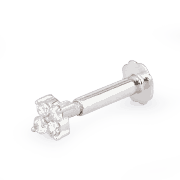 دبوس الأنف الماسي من الذهب الأبيض عيار 18 قيراط - تصميم عنقود زهور دبوس الأنف الماسي من الذهب الأبيض عيار 18 قيراط - تصميم عنقود زهور