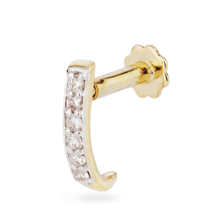 18kt Yellow Gold Diamond Nose Pin 18kt Yellow Gold Diamond Nose Pin
