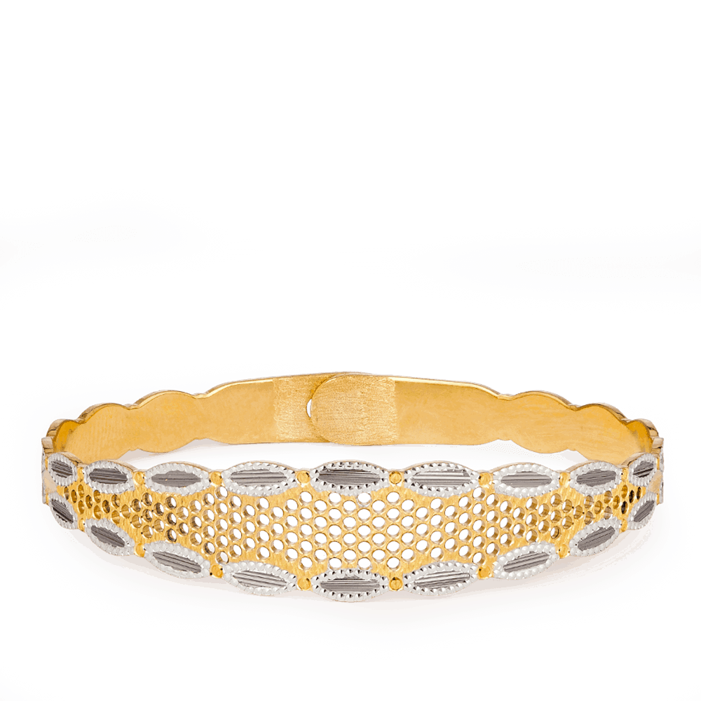 22 ayar altın Kada bileklik, rodyum detaylı 22 ayar altın Kada bileklik, rodyum detaylı