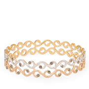 أساور ذهبية مفتوحة من الذهب عيار 22 قيراط بلمسة نهائية مزدوجة أساور ذهبية مفتوحة من الذهب عيار 22 قيراط بلمسة نهائية مزدوجة