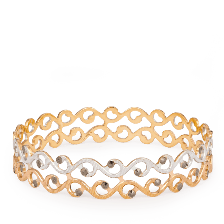 22ct Gold Open Pattern Bangles with Dual Finish 22ct Gold Open Pattern Bangles with Dual Finish