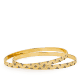 22ct Gold Patterned Edge Bangle Pair for Women's | Size 2.6
