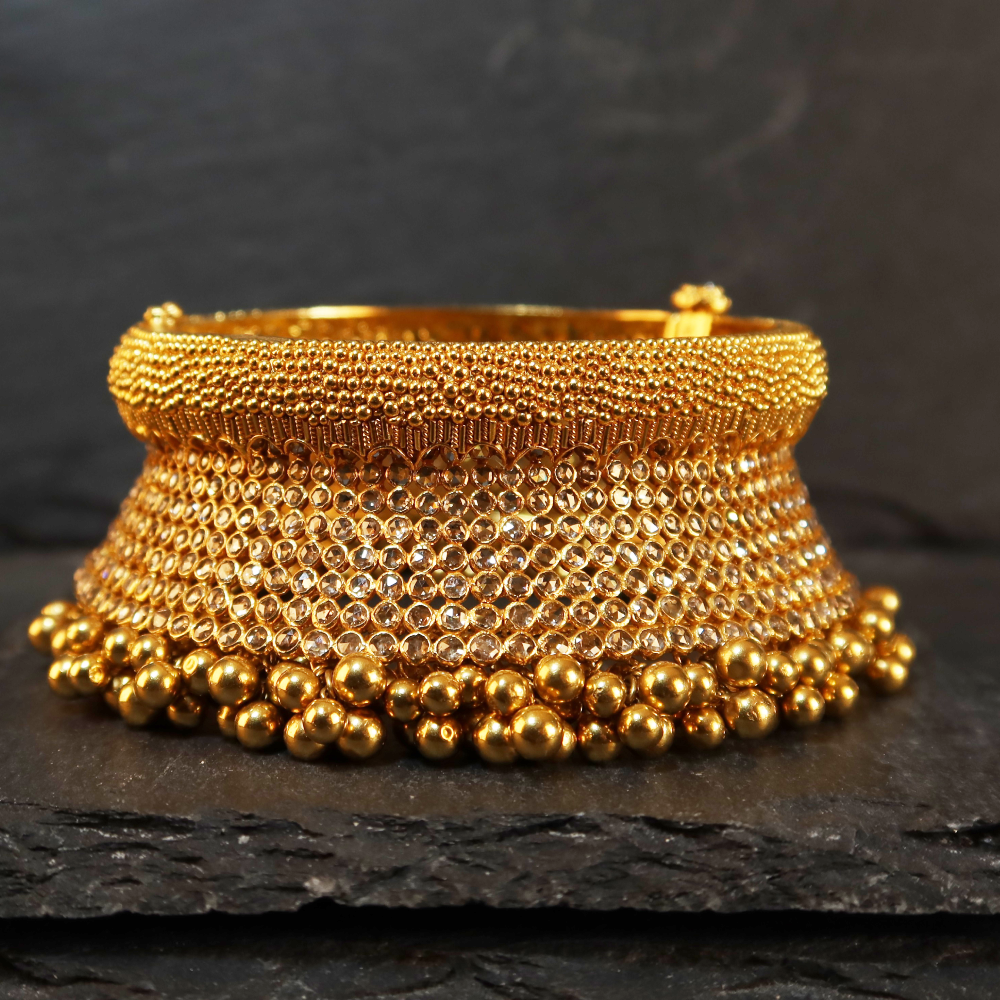 22ct Gold Bridal Cuff Bangle | Diya Collection