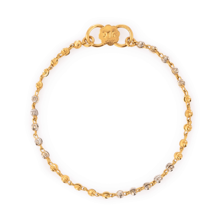 22ct Gold Beaded Bracelet with Rhodium Accents 22ct Gold Beaded Bracelet with Rhodium Accents
