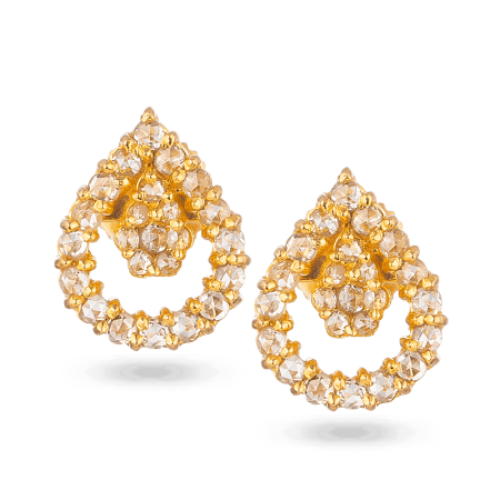 Diya 22ct Gold Polki Dewdrop Stud Earrings Diya 22ct Gold Polki Dewdrop Stud Earrings
