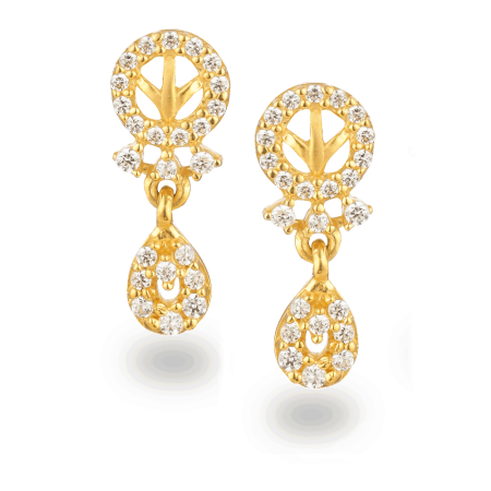 22ct Gold Halo Drop CZ Earrings 22ct Gold Halo Drop CZ Earrings