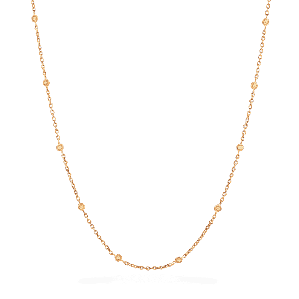 Anusha 22ct Gold Kette mit Polki Steinen in 22 Zentimeter