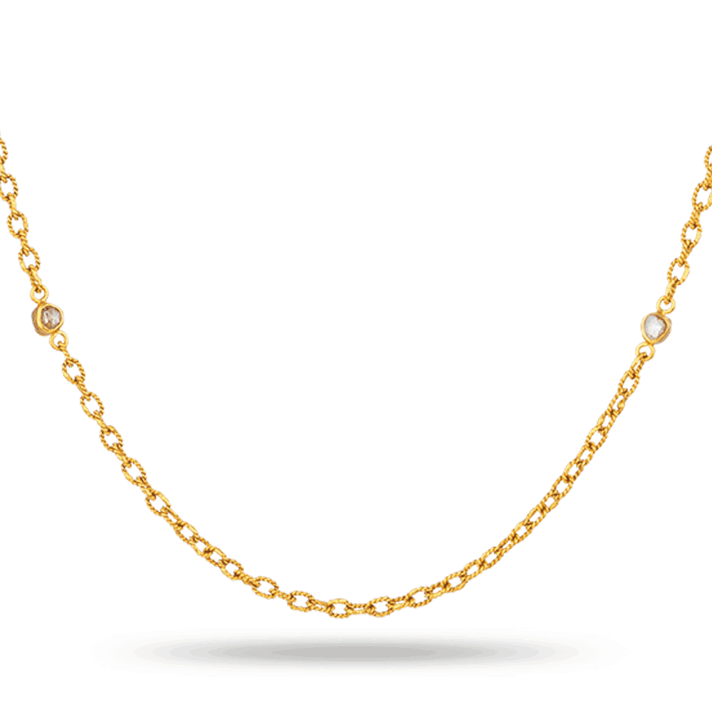 Diya 22ct Gold Bridal Chain With Uncut Polki Diamonds Diya 22ct Gold Bridal Chain With Uncut Polki Diamonds