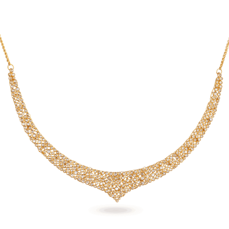 Diya 22ct Gold Polki Diamond V-Shape Necklace Diya 22ct Gold Polki Diamond V-Shape Necklace