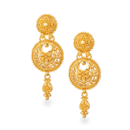 22ct Gold Bridal Earring In Fine Filigree Design 22ct Gold Bridal Earring In Fine Filigree Design