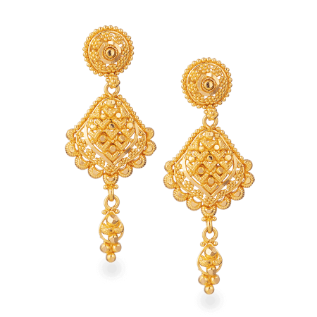 22ct Gold Bridal Earring in fine filigree design 22ct Gold Bridal Earring in fine filigree design