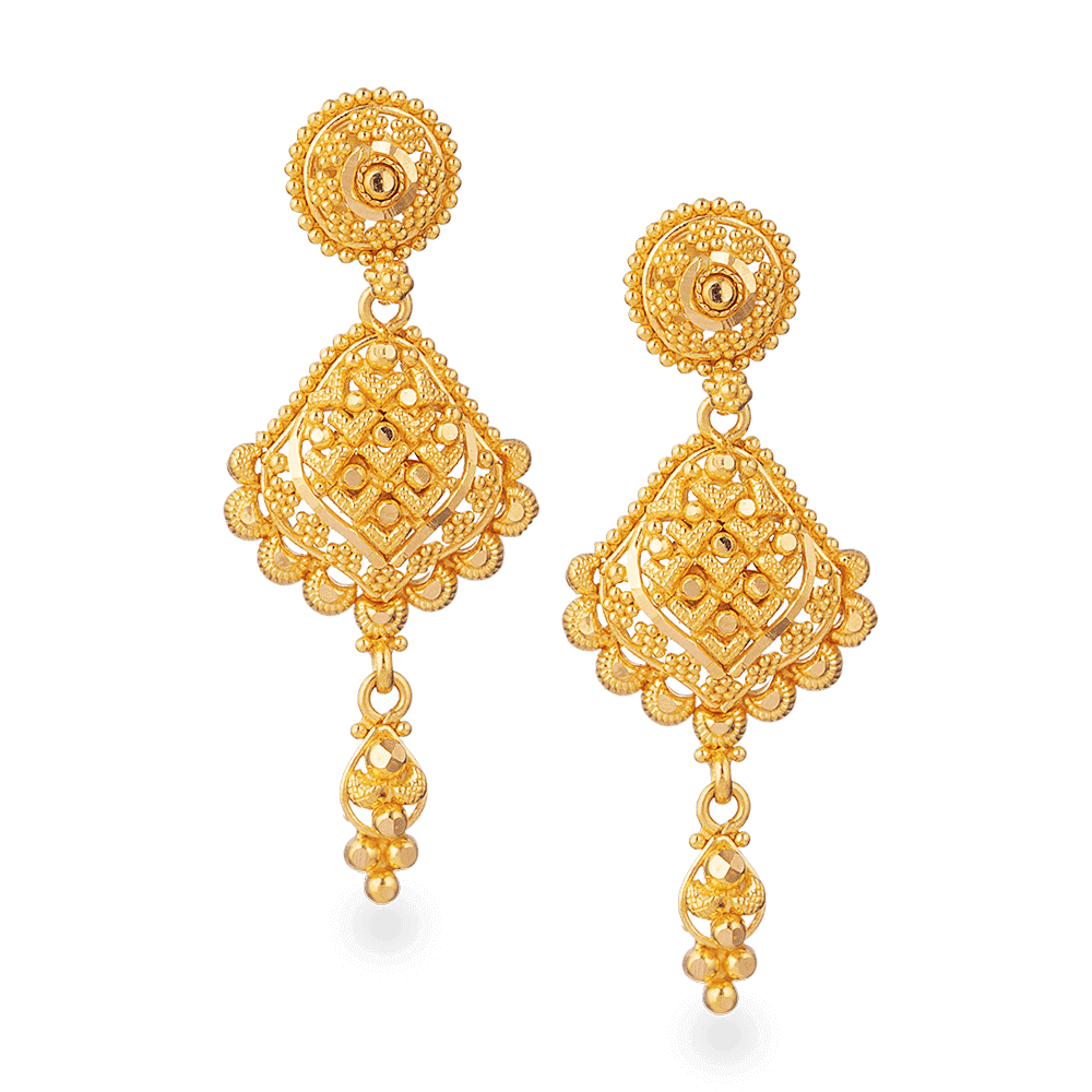 22ct Gold Bridal Earring in fine filigree design 22ct Gold Bridal Earring in fine filigree design