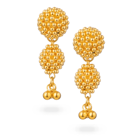 22ct Gold Granulated Drop Earrings 22ct Gold Granulated Drop Earrings