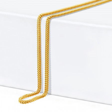 22ct Gold Sleek Foxtail Chain 1.7mm | 18 Inches 22ct Gold Sleek Foxtail Chain 1.7mm | 18 Inches