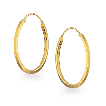 22ct Gold Plain Round Hoop Earrings 22ct Gold Plain Round Hoop Earrings