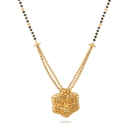 22ct Gold Mangalsutra With Flower Pendant
