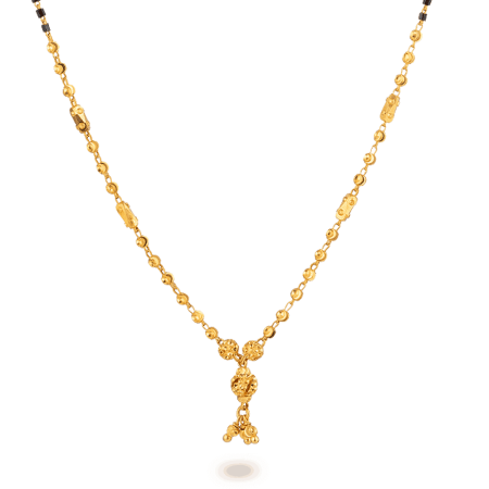 22ct Gold Mangalsutra with Textured Bead Drop