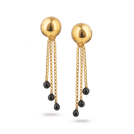 22ct Gold Black-Beaded Earring 22ct Gold Black-Beaded Earring