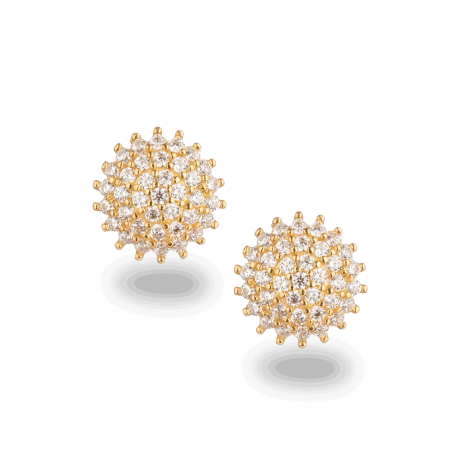 22ct Gold CZ Stone Stud Earring