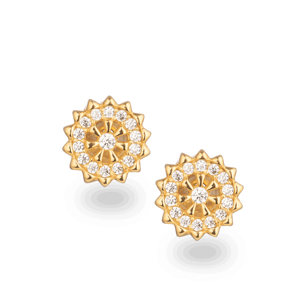 أقراط مرصعة بالذهب عيار 22 قيراط CZ أقراط مرصعة بالذهب عيار 22 قيراط CZ