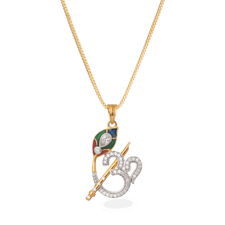 Krishna Om Enamel Pendant in 22ct Gold Krishna Om Enamel Pendant in 22ct Gold